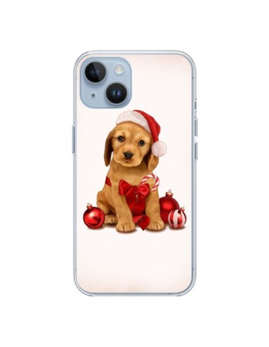 Coque iPhone 14 Chien Dog Pere Noel Christmas Boules Sapin - Maryline Cazenave