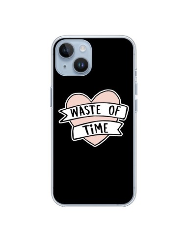 Coque iPhone 14 Waste of Time Coeur - Maryline Cazenave