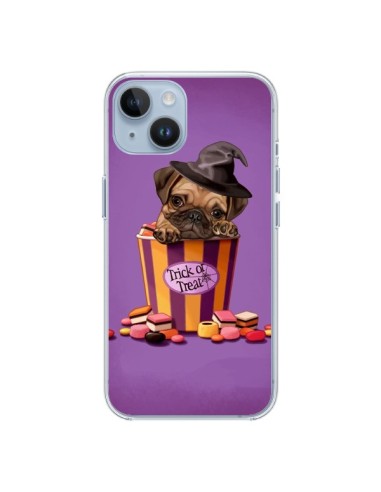 Coque iPhone 14 Chien Dog Halloween Sorciere Bonbon - Maryline Cazenave