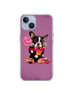 Cover iPhone 14 Cane Boite Papillon Pois Bonbon -...