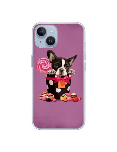 Coque iPhone 14 Chien Dog Boite Noeud Papillon Pois Bonbon - Maryline Cazenave