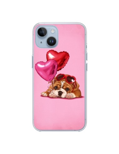 Coque iPhone 14 Chien Dog Lunettes Coeur Ballon - Maryline Cazenave