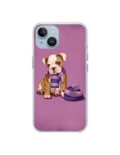 Coque iPhone 14 Chien Dog Echarpe Bonnet Froid Hiver -...
