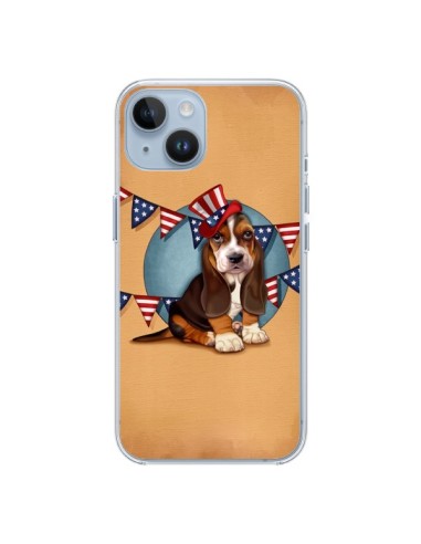 Coque iPhone 14 Chien Dog USA Americain - Maryline Cazenave