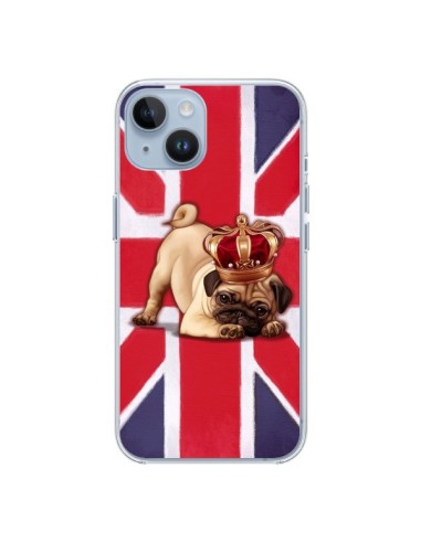 Cover iPhone 14 Cane Inglese UK British Queen King Roi Reine - Maryline Cazenave