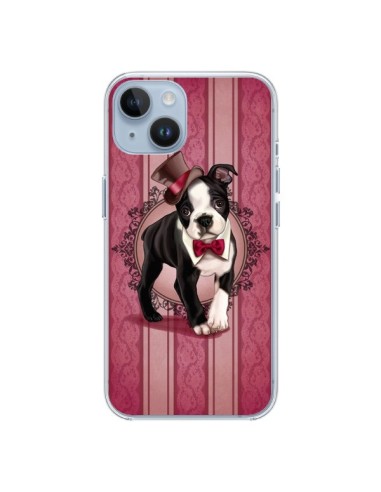 Coque iPhone 14 Chien Dog Gentleman Noeud Papillon Chapeau - Maryline Cazenave