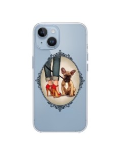 Coque iPhone 14 Lady Jambes Chien Bulldog Dog...
