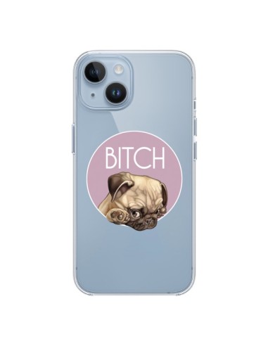 Coque iPhone 14 Bulldog Bitch Transparente - Maryline Cazenave