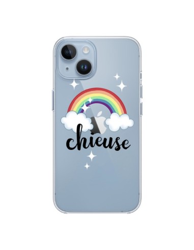 Coque iPhone 14 Chieuse Arc En Ciel Transparente - Maryline Cazenave