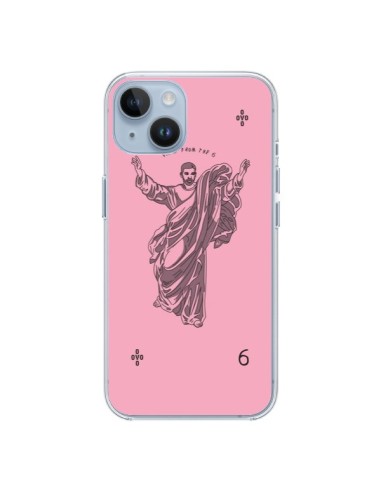 Coque iPhone 14 God Pink Drake Chanteur Jeu Cartes - Mikadololo