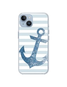 Coque iPhone 14 Ancre Bleu Navire - Monica Martinez