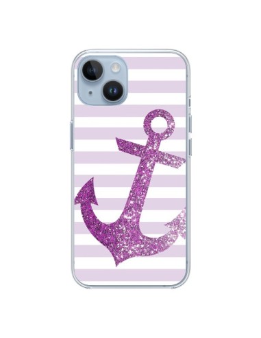 Coque iPhone 14 Ancre Rose Navire - Monica Martinez