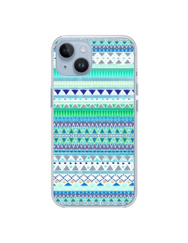 Coque iPhone 14 Chenoa Bleu Azteque - Monica Martinez