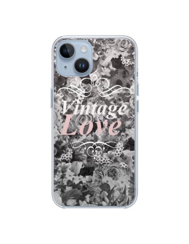 Cover iPhone 14 Vintage Amore Nero Fiori - Monica Martinez