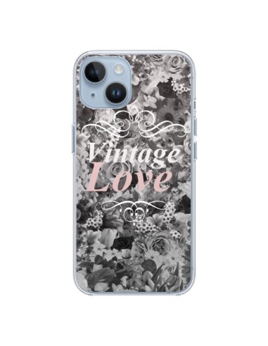 iPhone 14 case Vintage Love Black Flowers - Monica Martinez