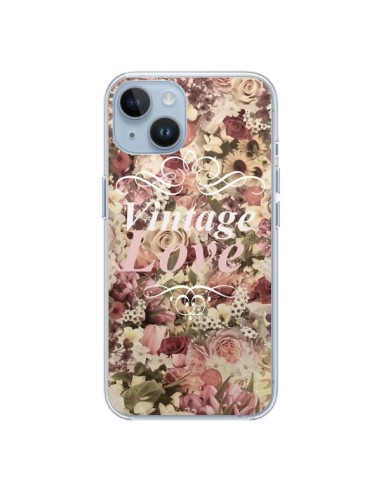 Coque iPhone 14 Vintage Love Flower - Monica Martinez