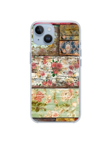 Cover iPhone 14 Lady Rococo Legno Fiori - Maximilian San