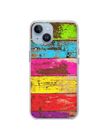 Coque iPhone 14 Bois Coloré Vintage - Maximilian San