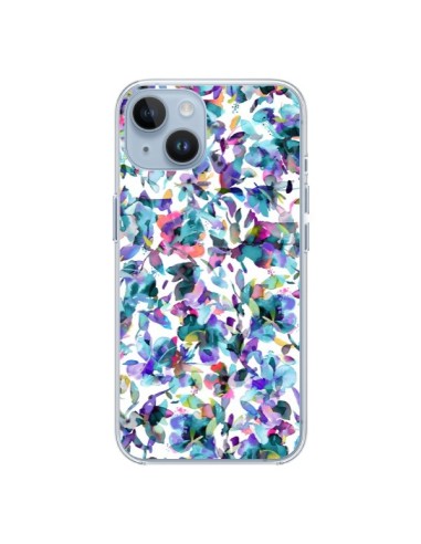 iPhone 14 case Aquatic Flowers Blue - Ninola Design