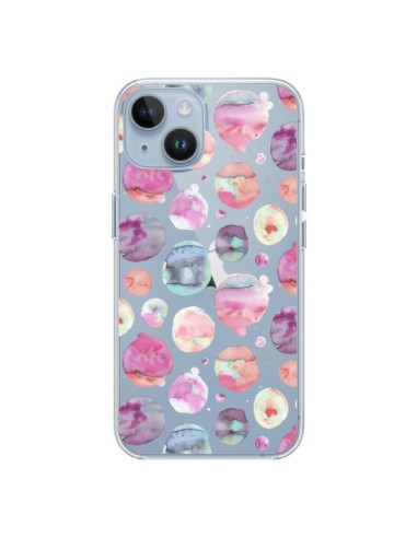 Coque iPhone 14 Big Watery Dots Pink - Ninola Design