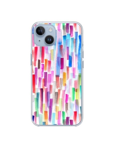Coque iPhone 14 Colorful Brushstrokes Multicolored - Ninola Design
