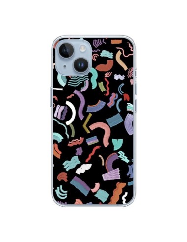 iPhone 14 case Curly and Zigzag Stripes Black - Ninola Design