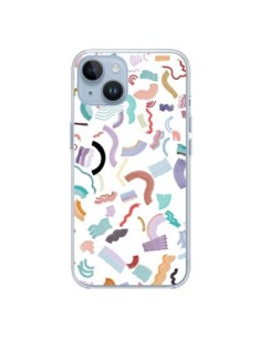 Cover iPhone 14 Curly and Zigzag Stripes Bianco - Ninola...