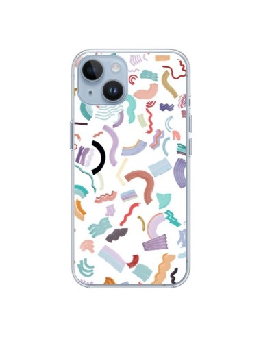 iPhone 14 case Curly and Zigzag Stripes White - Ninola Design