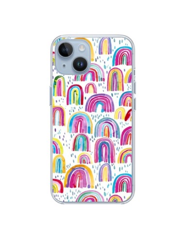 Coque iPhone 14 Cute Watercolor Rainbows - Ninola Design