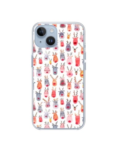 Coque iPhone 14 Cute Winter Reindeers - Ninola Design