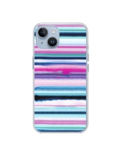 Cover iPhone 14 Degrade Stripes Watercolor Rosa - Ninola...