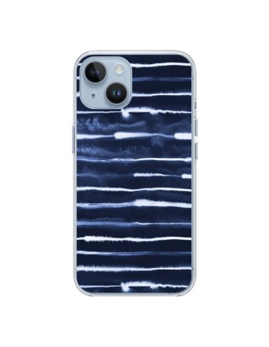 Coque iPhone 14 Electric Lines Navy - Ninola Design