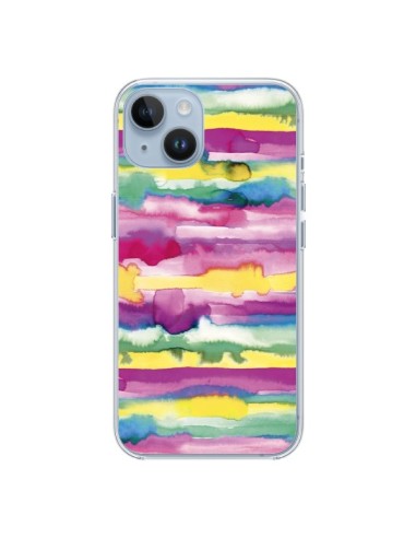 Coque iPhone 14 Gingham Vichy Pink - Ninola Design