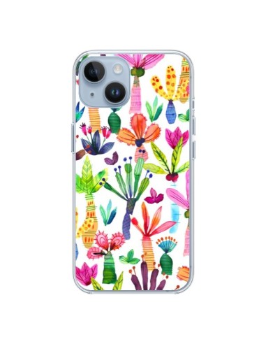 iPhone 14 case Overlapped WaterColor Dots Flowers - Ninola Design