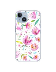 Cover iPhone 14 Painterly Waterolor Texture Fiori -...
