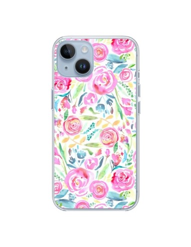 Coque iPhone 14 Speckled Watercolor Pink - Ninola Design