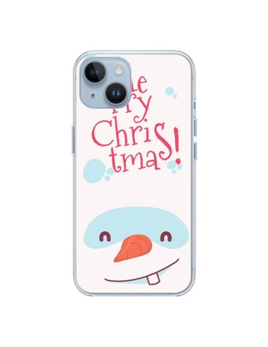 Coque iPhone 14 Bonhomme de Neige Merry Christmas Noël - Nico