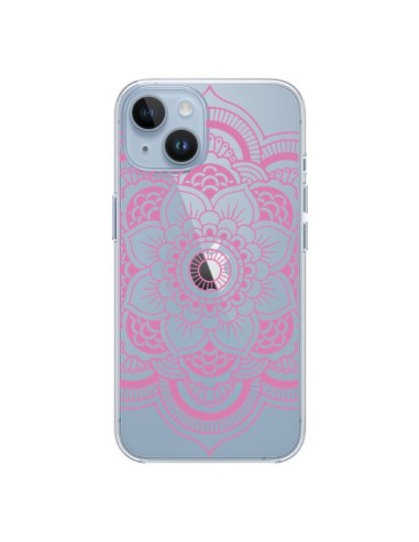 iPhone 14 case Mandala Pink Chiaro Aztec Clear - Nico