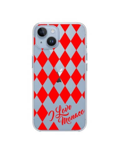 iPhone 14 case I Love Monaco and Losange Red - Nico