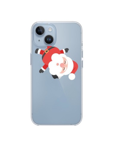 Coque iPhone 14 Père Noël et sa Guirlande transparente - Nico