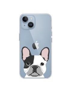Coque iPhone 14 Bulldog Français Chien Transparente - Pet...