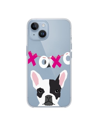 Coque iPhone 14 Bulldog Français XoXo Chien Transparente - Pet Friendly