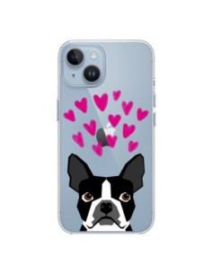iPhone 14 case Boston Terrier Hearts Dog Clear - Pet...