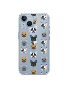 Cover iPhone 14 Cani Bulldog Francese Trasparente - Pet...