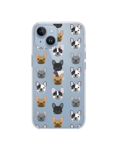 Cover iPhone 14 Cani Bulldog Francese Trasparente - Pet Friendly