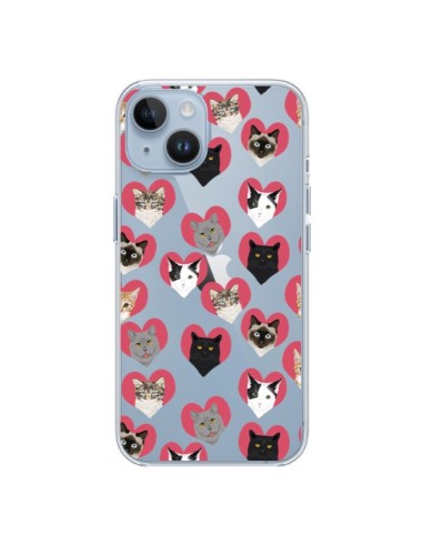 iPhone 14 case Cat Hearts Clear - Pet Friendly