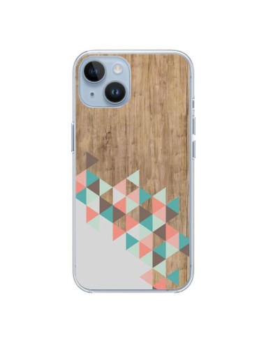 Coque iPhone 14 Wood Bois Azteque Triangles Archiwoo - Pura Vida