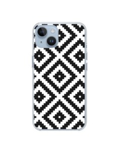 Coque iPhone 14 Diamond Chevron Black and White - Pura Vida