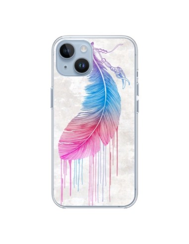 Coque iPhone 14 Plume arc-en-ciel - Rachel Caldwell