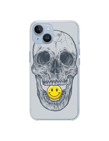 Coque iPhone 14 Smiley Face Tête de Mort - Rachel Caldwell